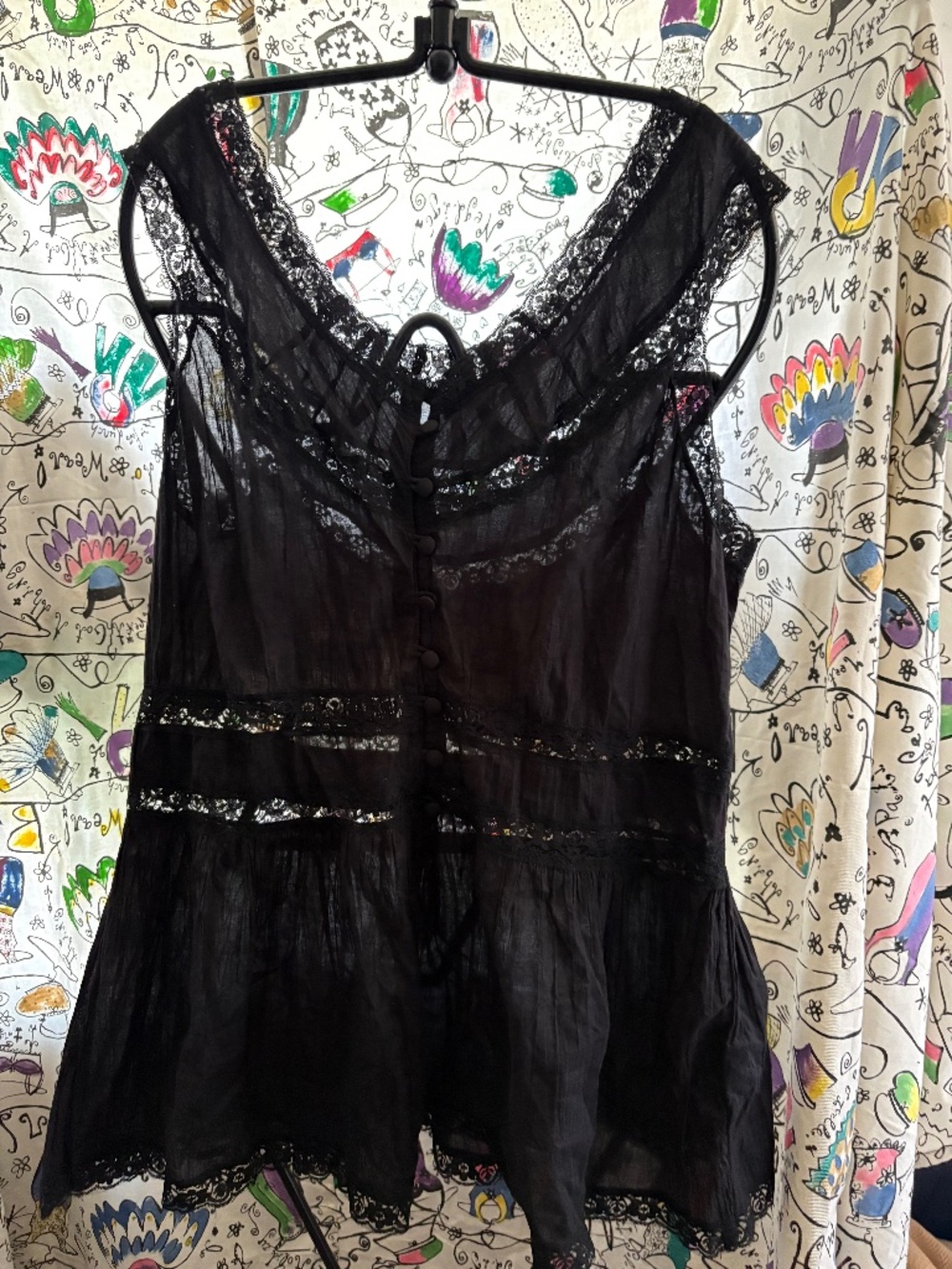 Zinc 100% cotton lace trim tunic